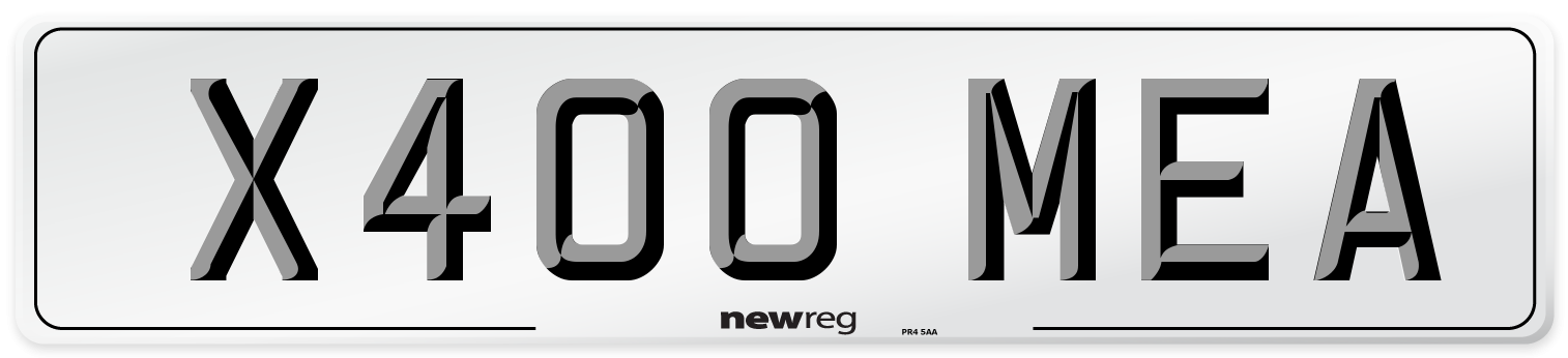 X400 MEA Number Plate from New Reg